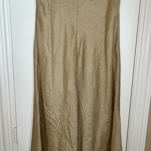 Zara Tan Linen Skirt - Size Large